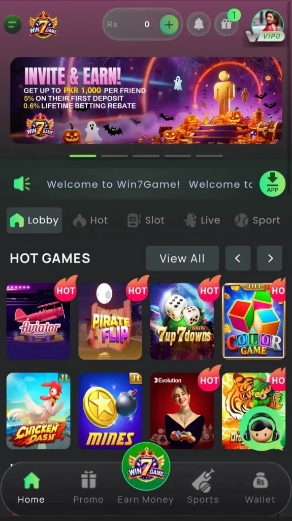 WIN7 Game Earning App